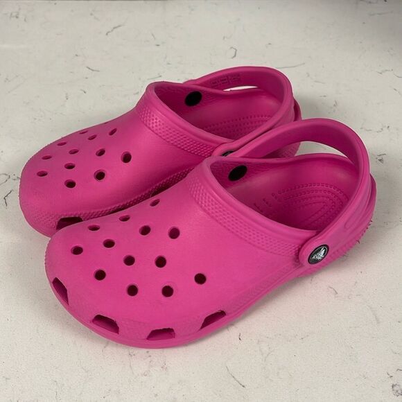 CROCS Other - Crocs Classic Clog Size Junior 4 Pink , Barbie Pink, Bubble Gum Pink